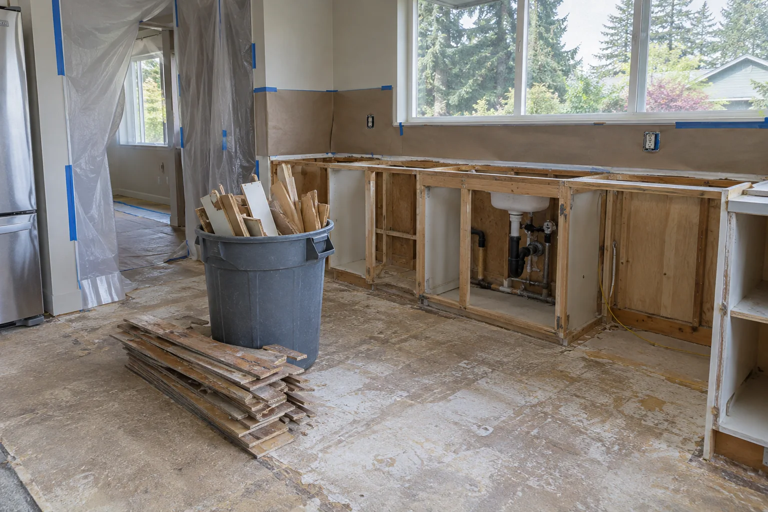 Illustrative detail of Interior light demolition work